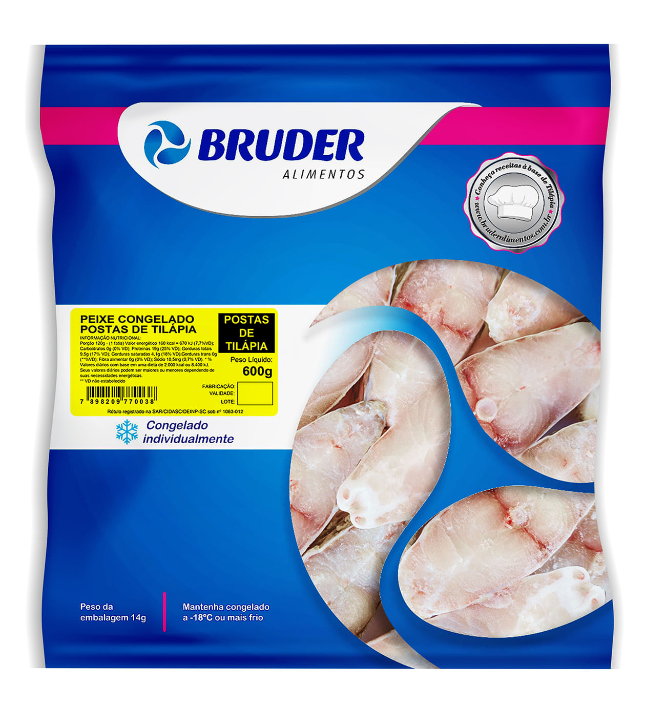 Posta De Tilápia Bruder Congelado 600g