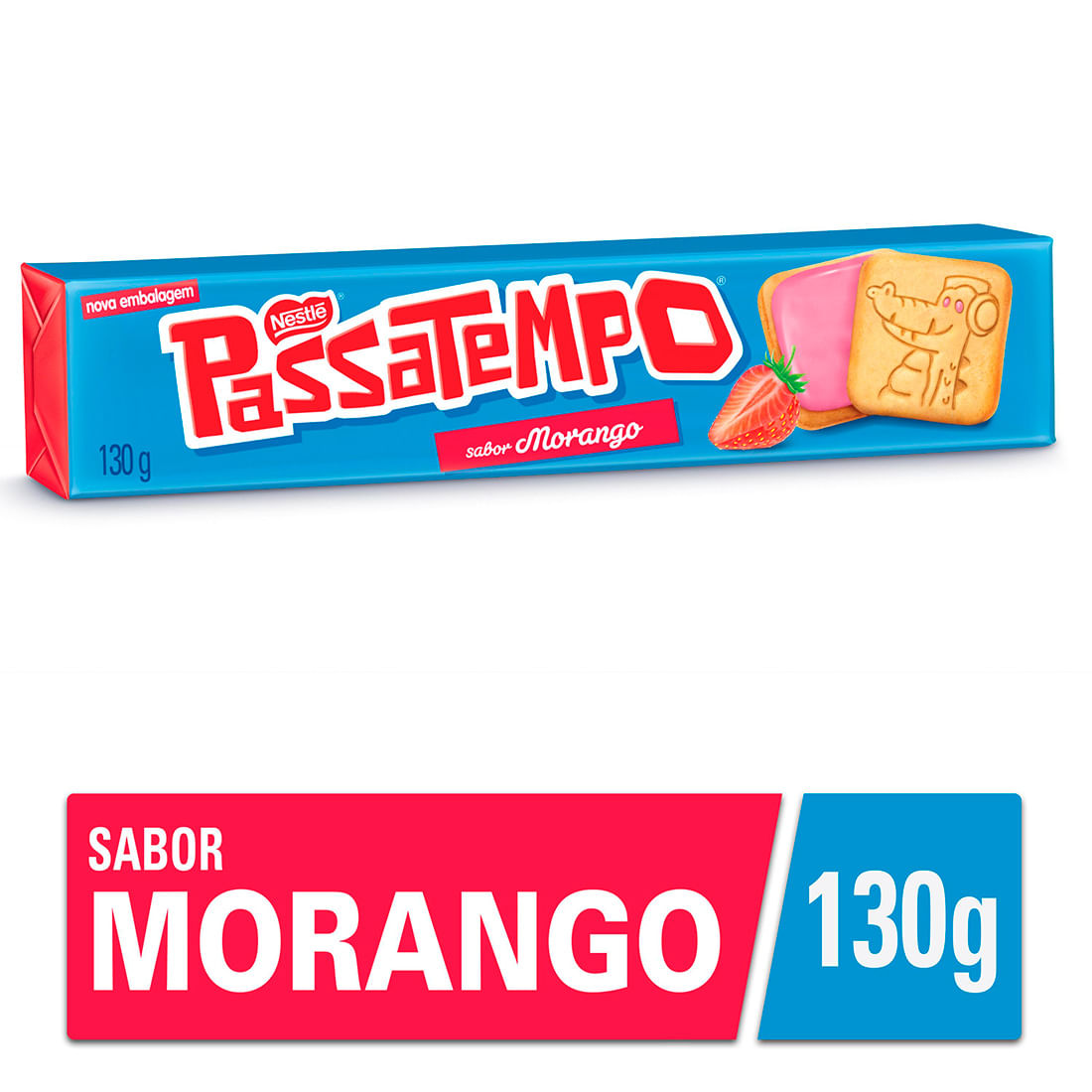 Biscoito Recheado Morango Passatempo 130g