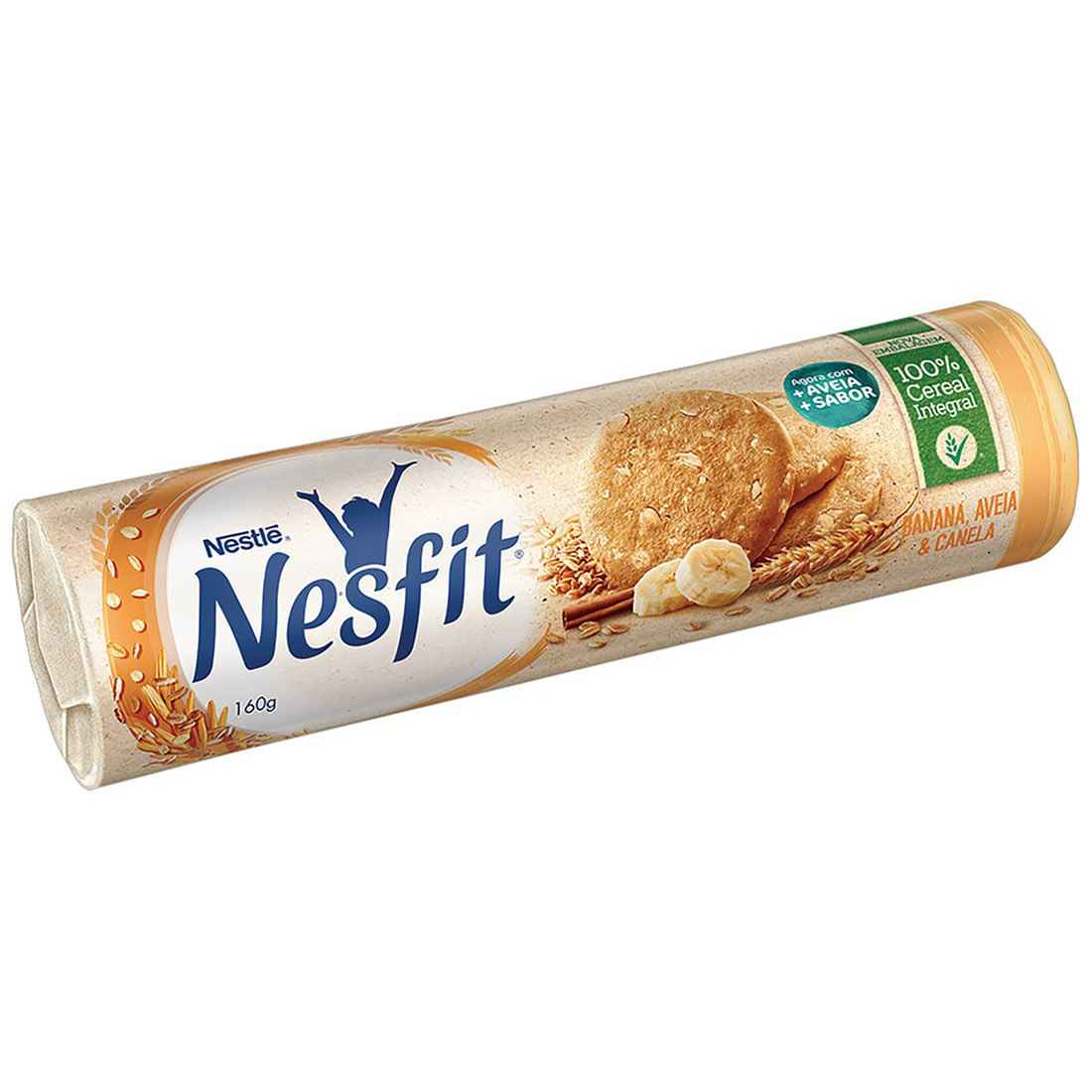 Biscoito Integral Banana, Aveia E Canela Nesfit 160g