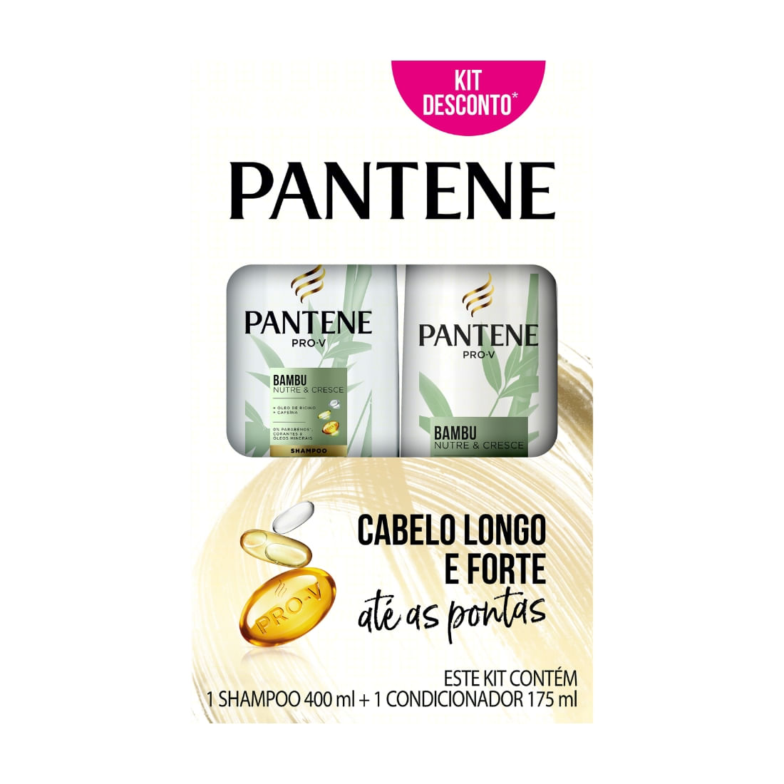 Kit Shampoo 400ml + Condicionador 175ml Pantene Bambu Nutre & Cresce