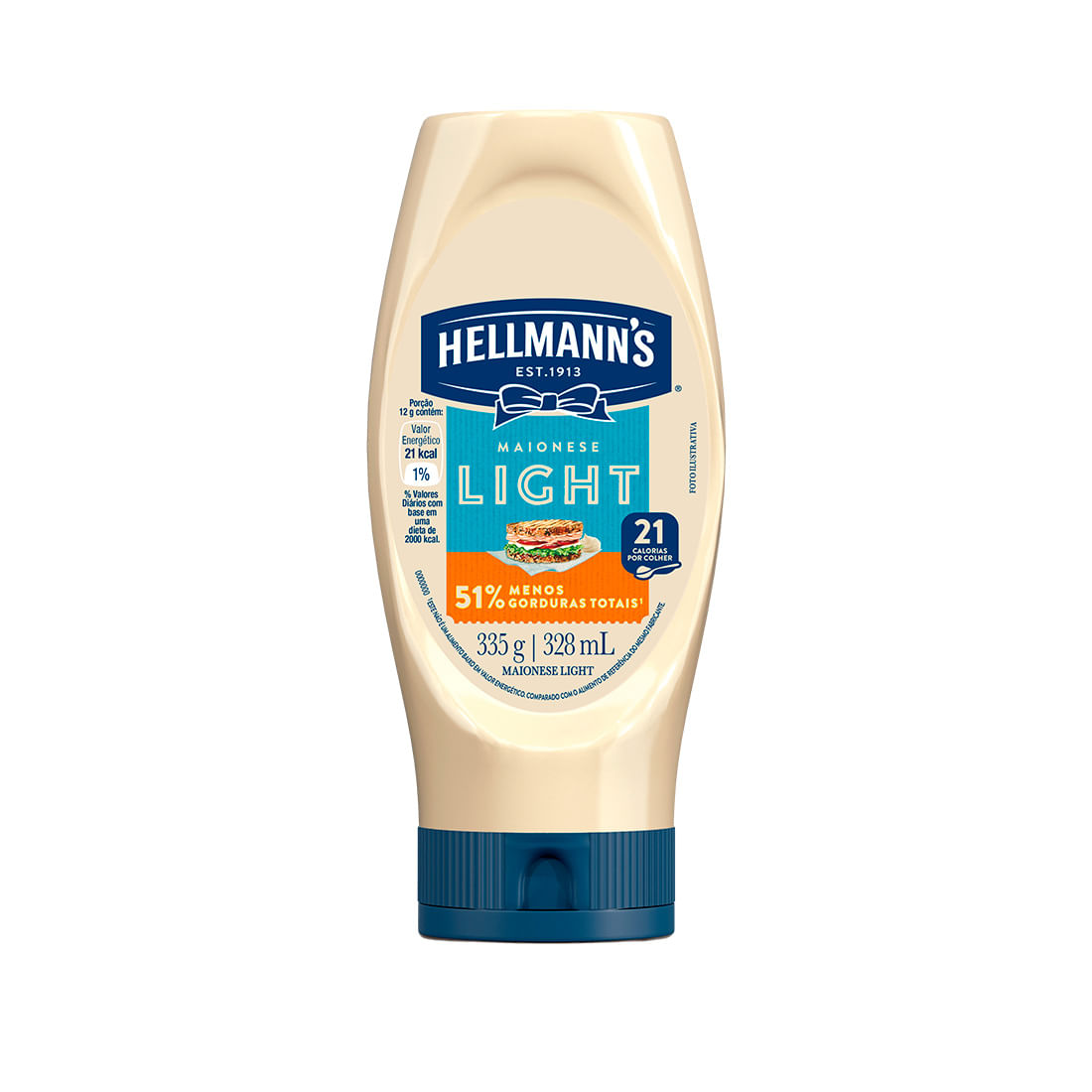 Maionese Hellmanns 335g Light Squeeze