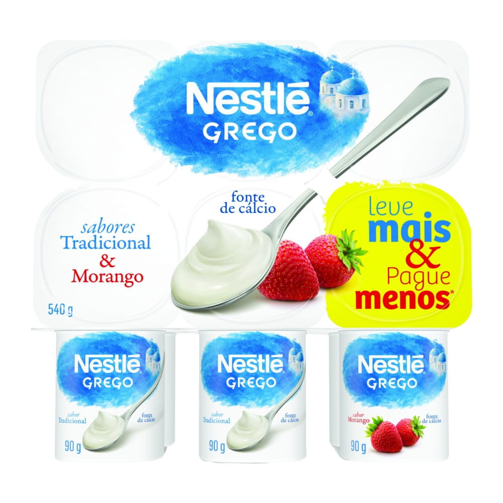Iogurte Nestlé Grego Tradicional E Morango 540g