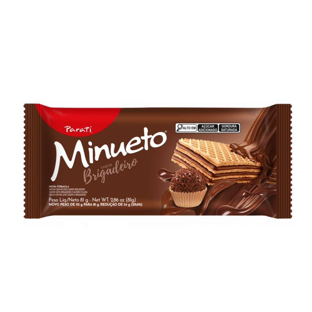 Biscoito Wafer Parati Minueto Sabor Brigadeiro 81g