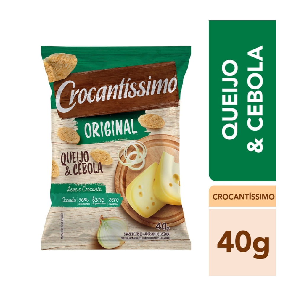 Salgadinho Crocantíssimo Original De Queijo E Cebola 40g