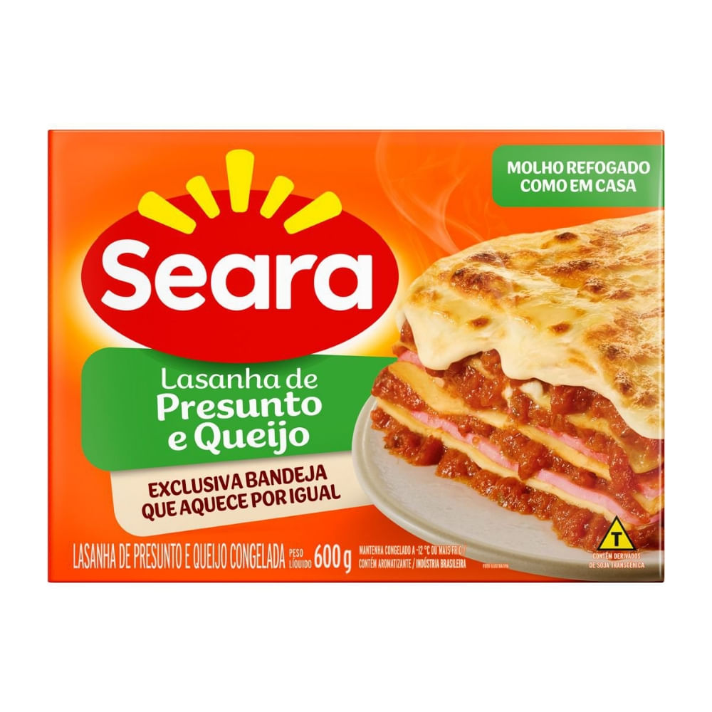 Lasanha De Presunto E Queijo Seara 600g