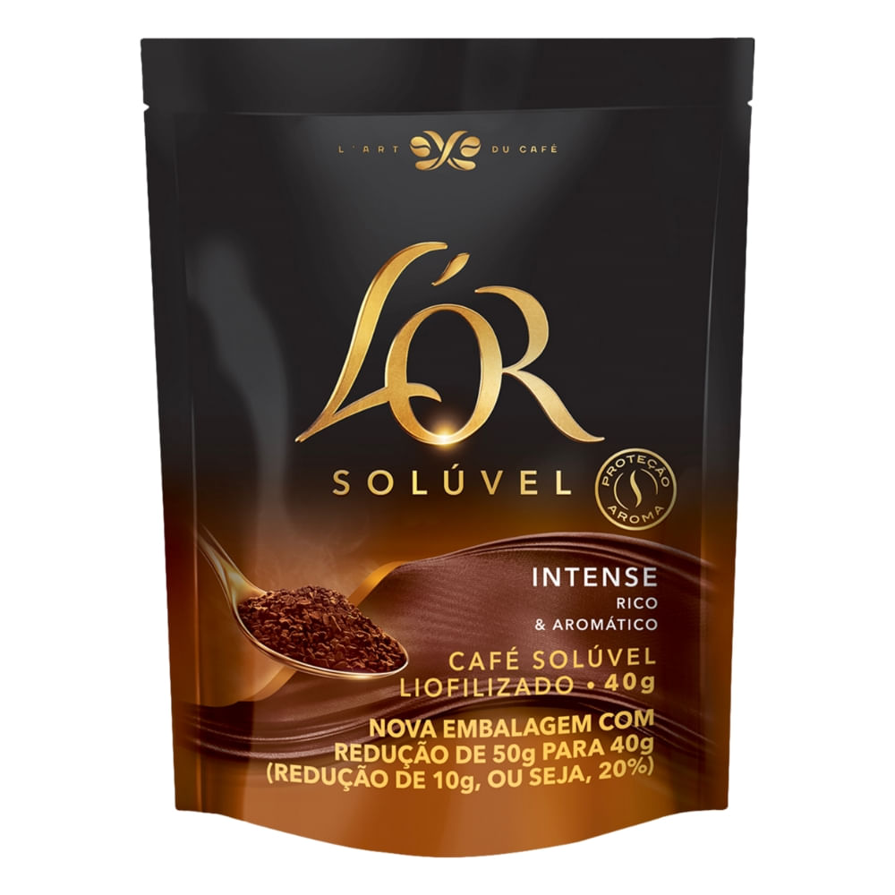 Café Solúvel Liofilizado Intense L'Or Sachê 40g