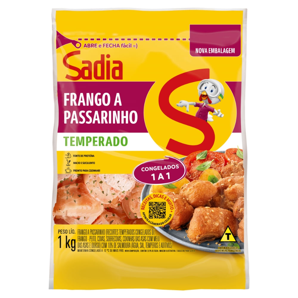 Frango A Passarinho Sadia Temperado 1kg Congelado Iqf
