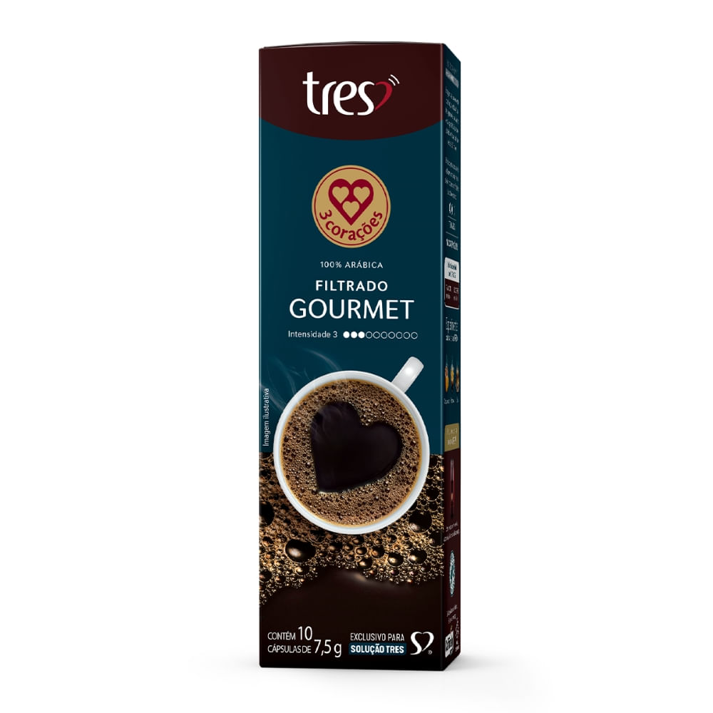 Cápsula De Café Filtrado Gourmet 3 Corações 10 Unidades