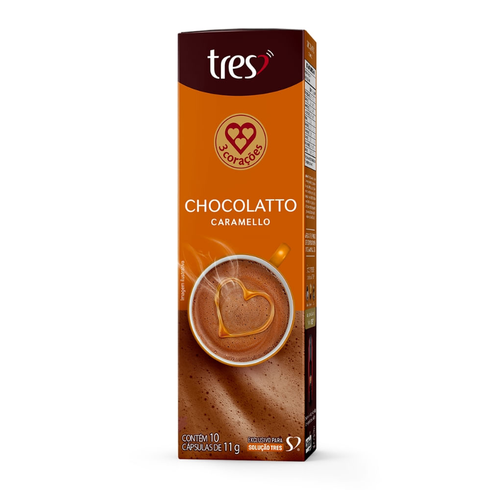Cápsula Chocolatto Caramello 3 Corações 10 Unidades