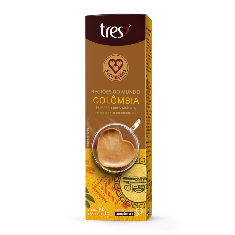 Cápsula De Café Espresso Colômbia 3 Corações 10 Unidades