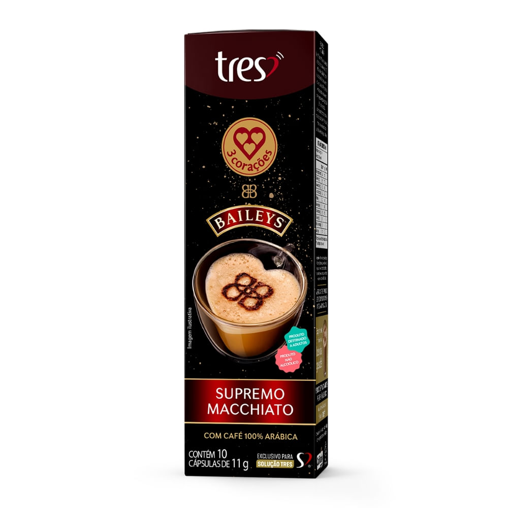 Capsula Baileys Supremo Macchiato 3 Corações 10 Unid