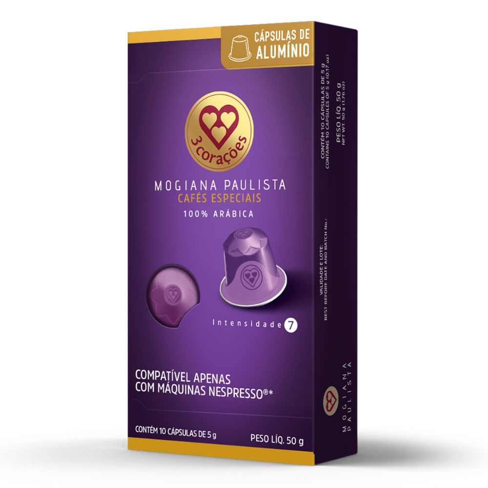 Capsula De Café Mogiana Paulista Compativel Com Nespresso 3 Corações 10 Unidades