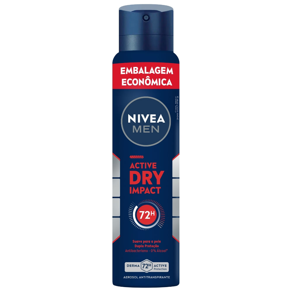 Nivea Men Desodorante Antitranspirante Aerossol Active Dry Impact 200ml