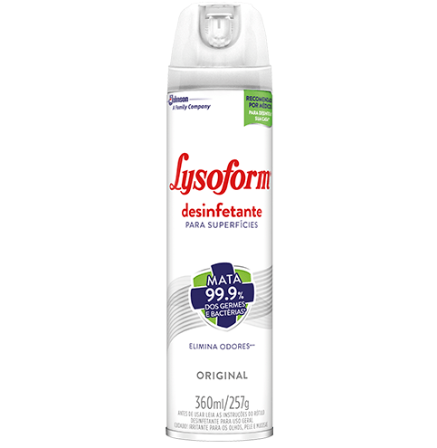 Desinfetante Aerossol Superfícies Original Lysoform Frasco 360ml Spray