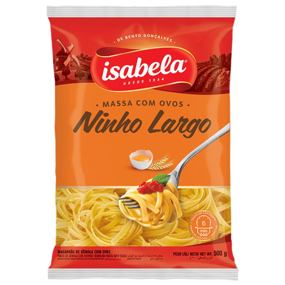 Macarrão De Sêmola Com Ovos Ninho Largo Isabela 500g