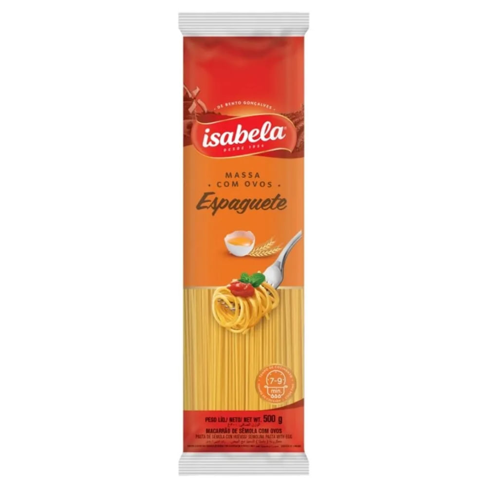 Macarrão De Sêmola Com Ovos Isabela Espaguete 500g