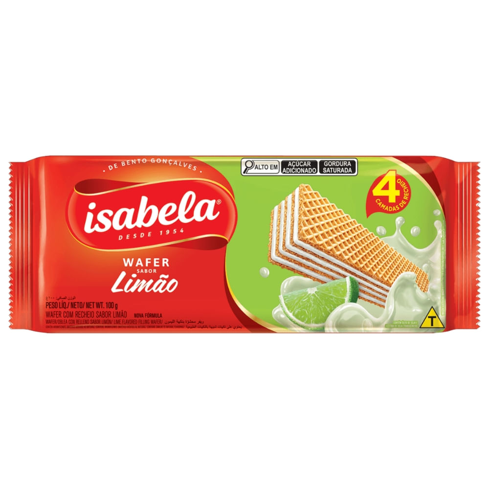 Biscoito Wafer Recheio Limão Isabela 100g