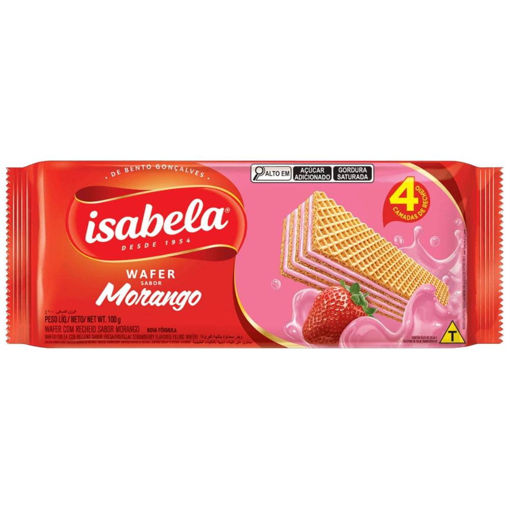 Biscoito Wafer Isabela Morango 100g