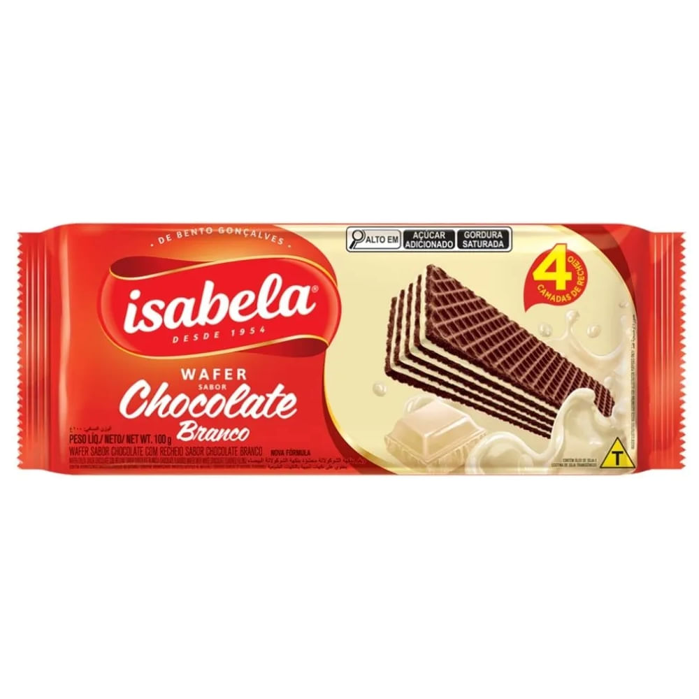 Biscoito Wafer Isabela Chocolate Branco 100g
