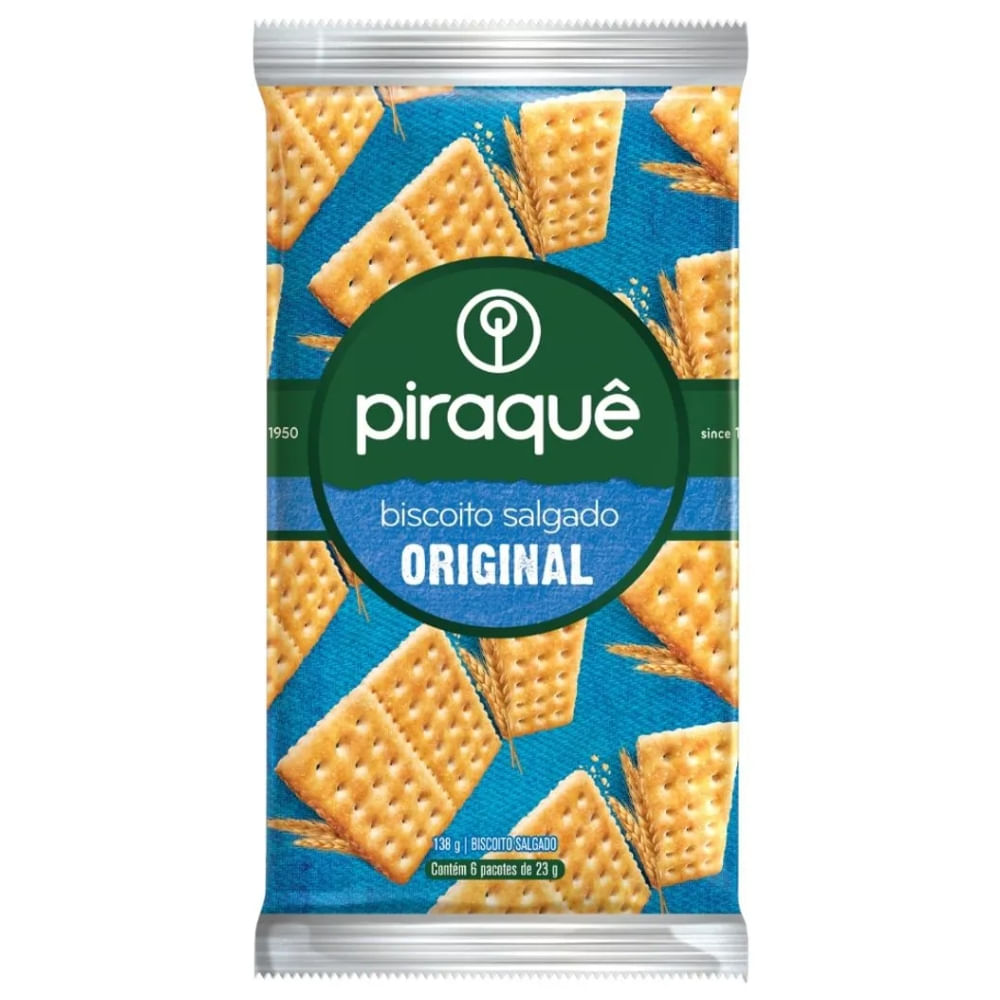Pack Biscoito Original Piraquê 138g 6 Unidades