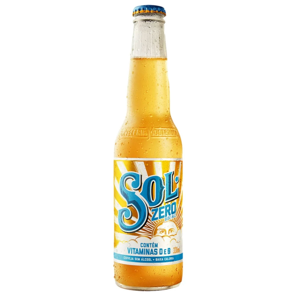 Cerveja Pilsen Zero Álcool Sol Garrafa 330ml