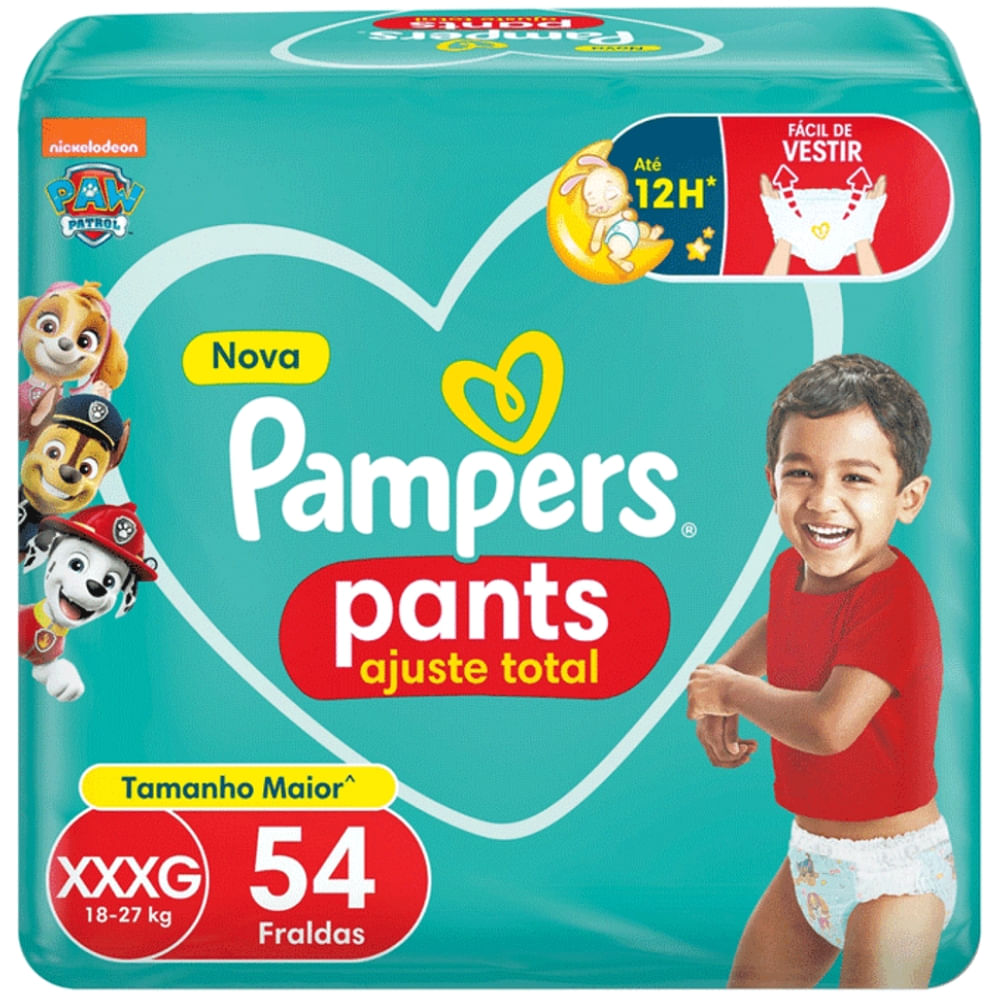 Fralda Pampers Pants Ajuste Total Tamanho Xxxg 54 Unidades