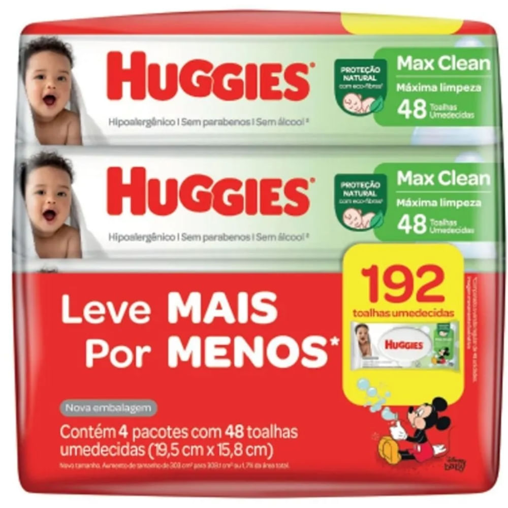 Toalha Umedecida Huggies C/192 M.Cl.L+P-