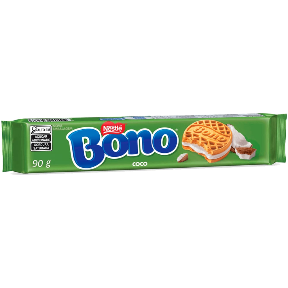 Biscoito Recheado De Coco Bono 90g