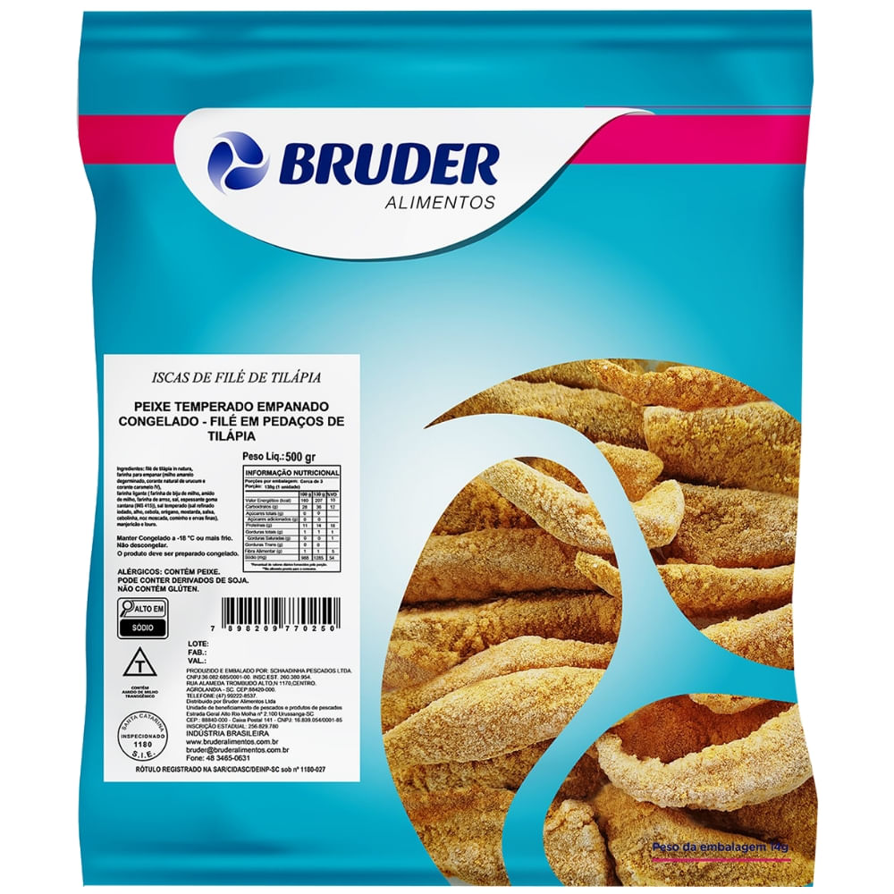 Iscas De Filé De Tilápia Bruder Empanada 500g