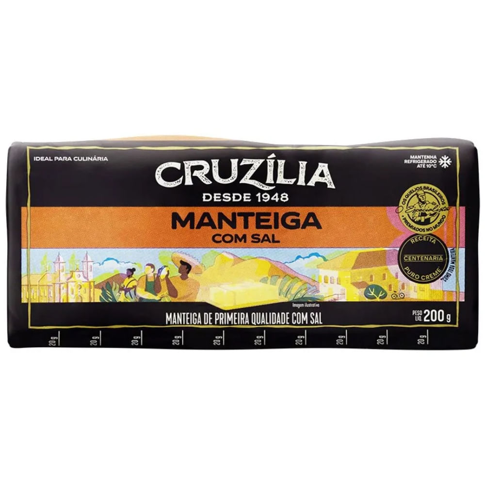 Manteiga Cruzília Com Sal Tablete 200g