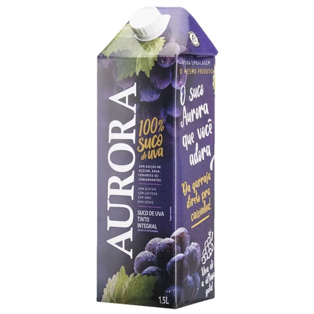 Suco Integral Uva Tinto Aurora 1,5l