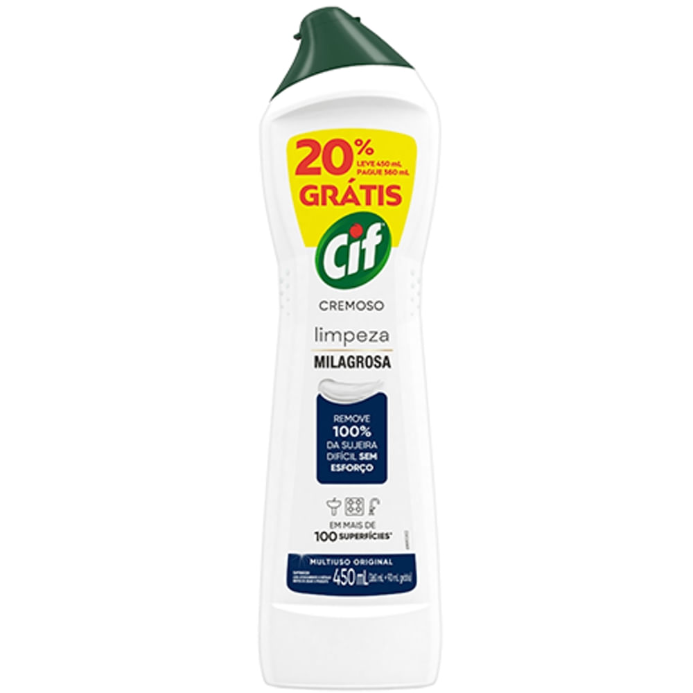 Saponáceo Cremoso Multiuso Cif Leve 450ml Pague 360ml
