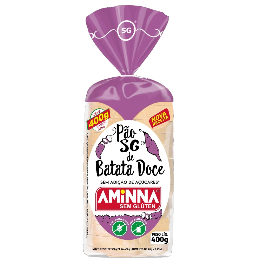 Pão Aminna Batata Doce Sem Glúten 400g