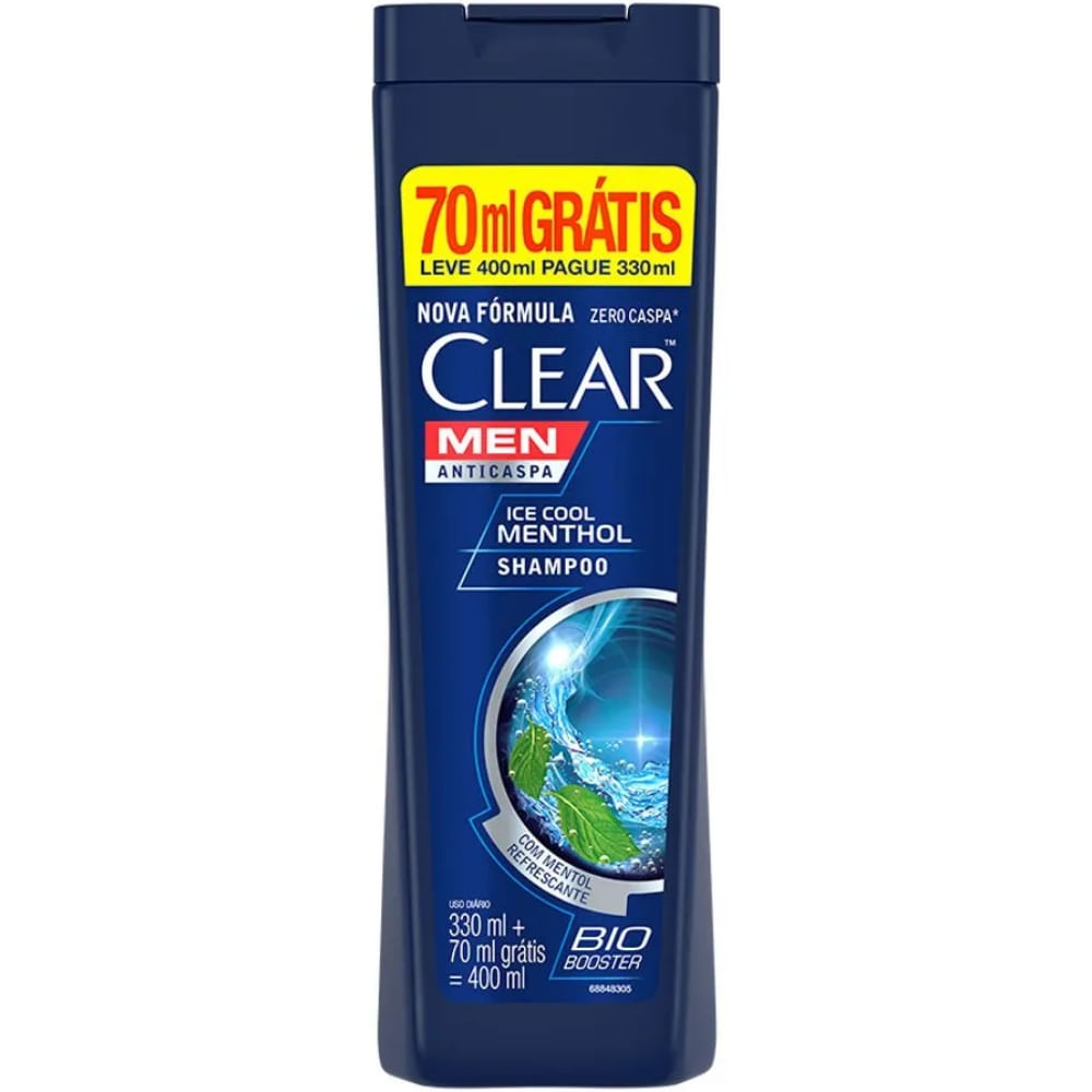 Shampoo Clear Men Anticaspa 400ml Grátis 70ml