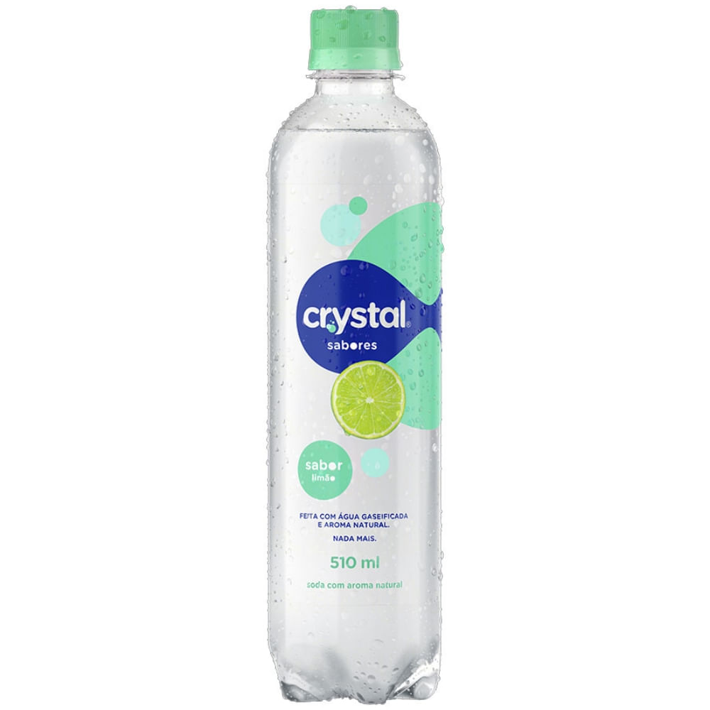 Água Saborizada Com Gás Limão Crystal Sabores Garrafa 510ml
