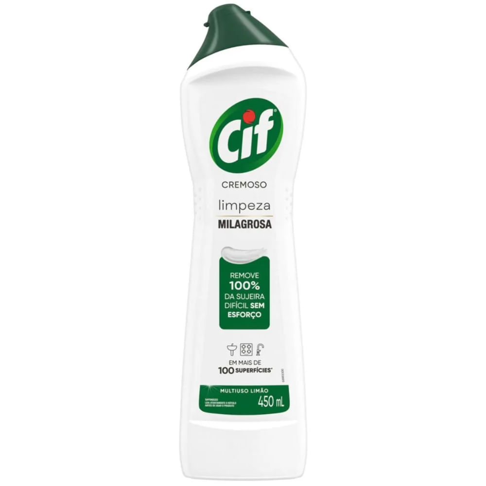 Saponáceo Cremoso Multiuso Limão Cif 450ml Squeeze