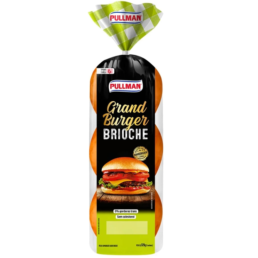 Pão Brioche Para Hambúrguer Pullman Grand Burger 520g