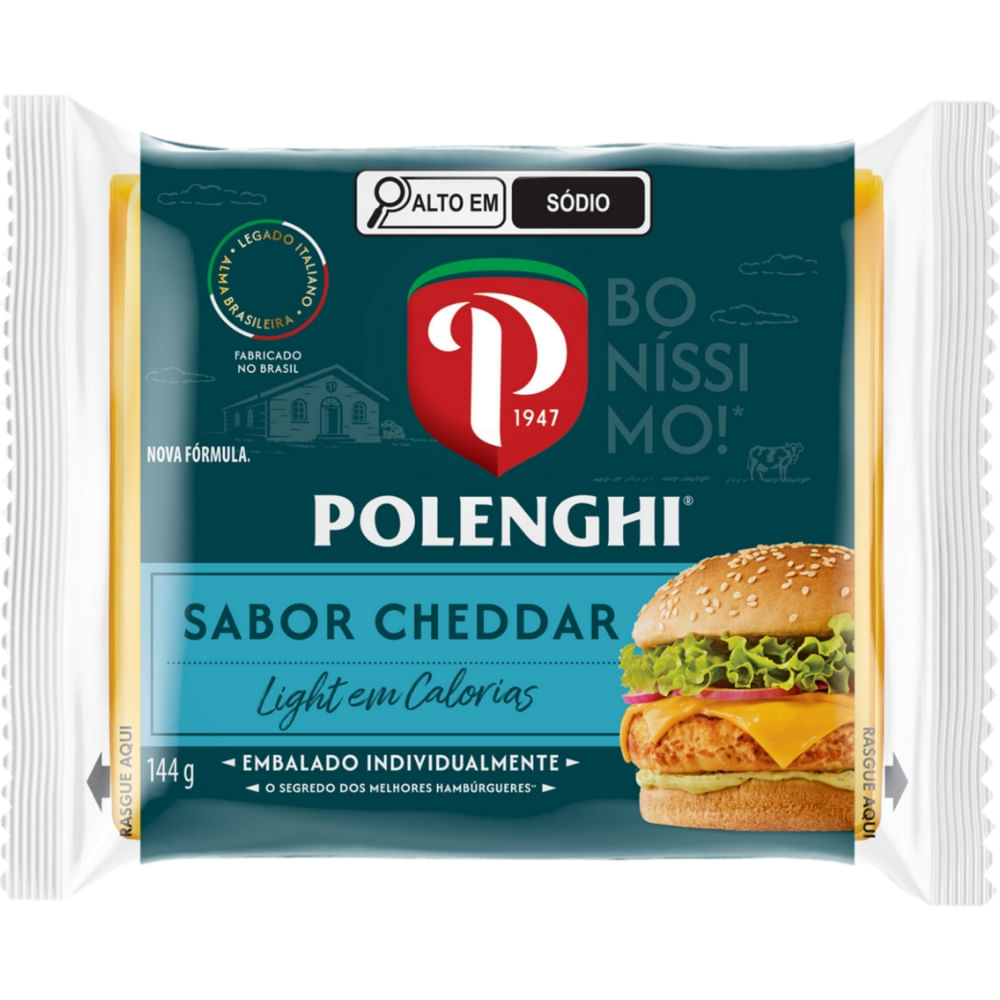 Queijo Cheddar Polenghi Sand 144g Light