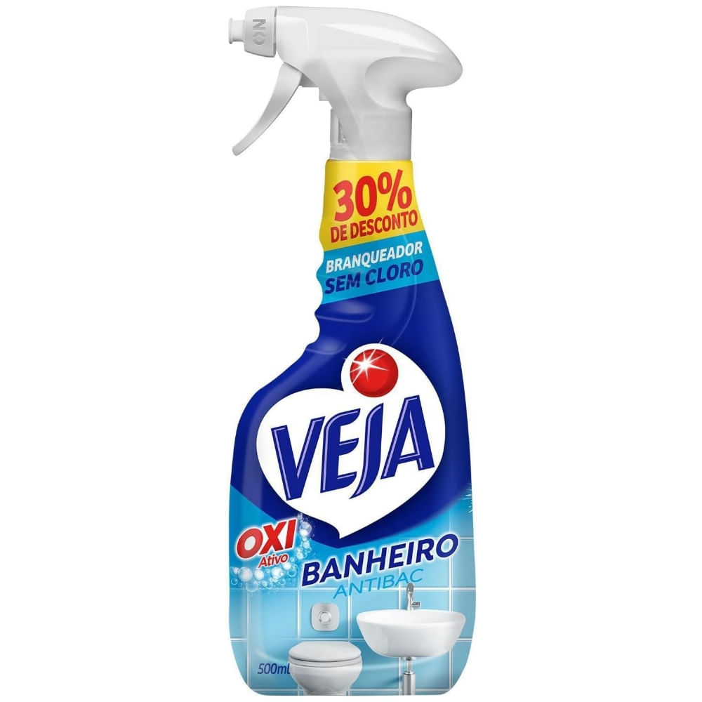 Branqueador Banheiro Veja Antibac Frasco 500ml Borrifador Grátis 30% De Desconto
