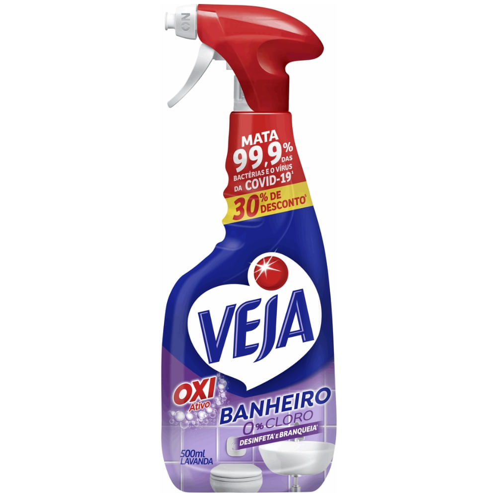 Desinfetante Banheiro Lavanda Veja Frasco 500ml Borrifador Grátis 30% De Desconto