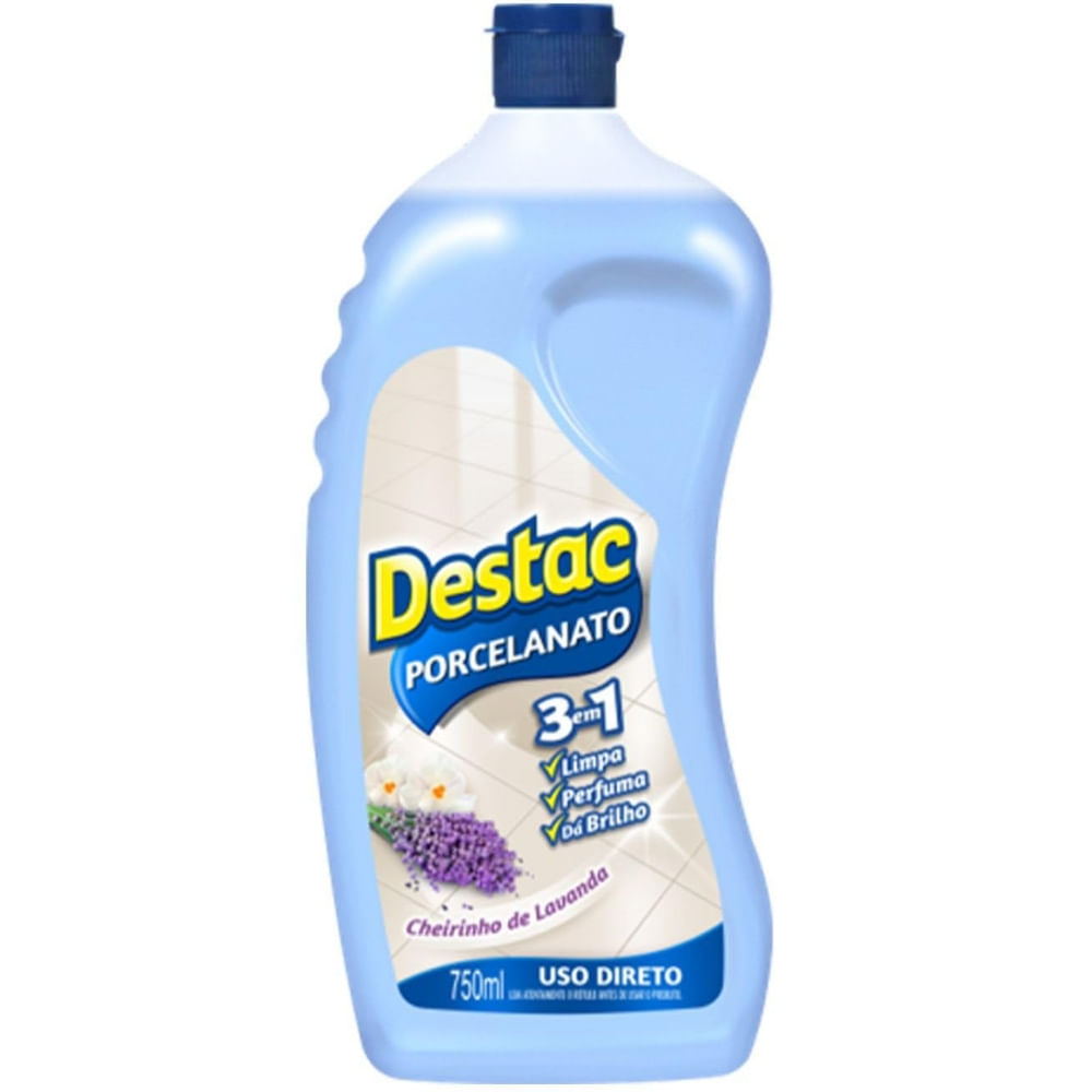 Limpador Para Pisos Porcelanato Cheirinho De Lavanda Destac Squeeze 750ml