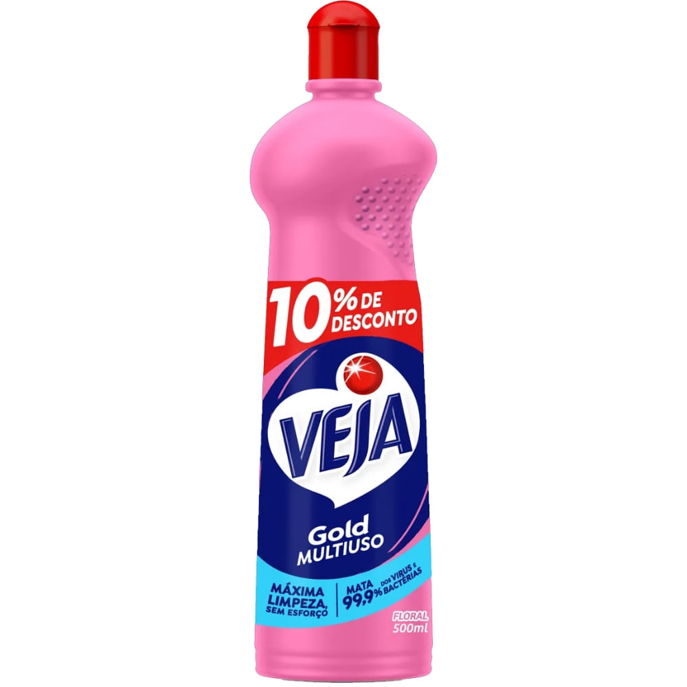 Limpador Multiuso Floral Veja Gold Squeeze 500ml Grátis 10% De Desconto