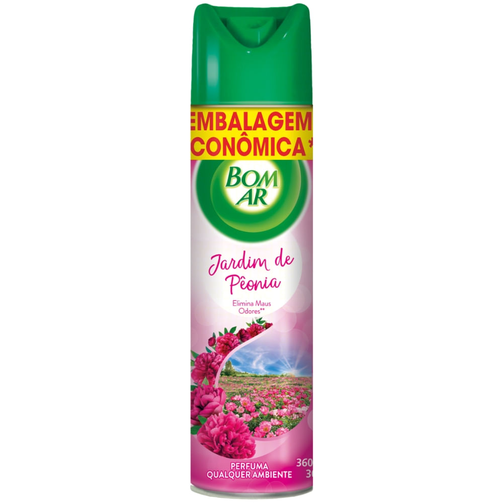 Neutralizador De Odores Jardim De Pêonia Bom Ar Frasco 360ml Spray Embalagem Econômica