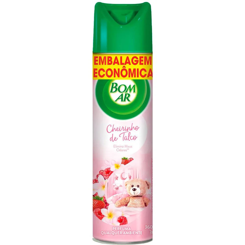 Neutralizador De Odores Cheirinho De Talco Bom Ar Frasco 360ml Spray Embalagem Econômica