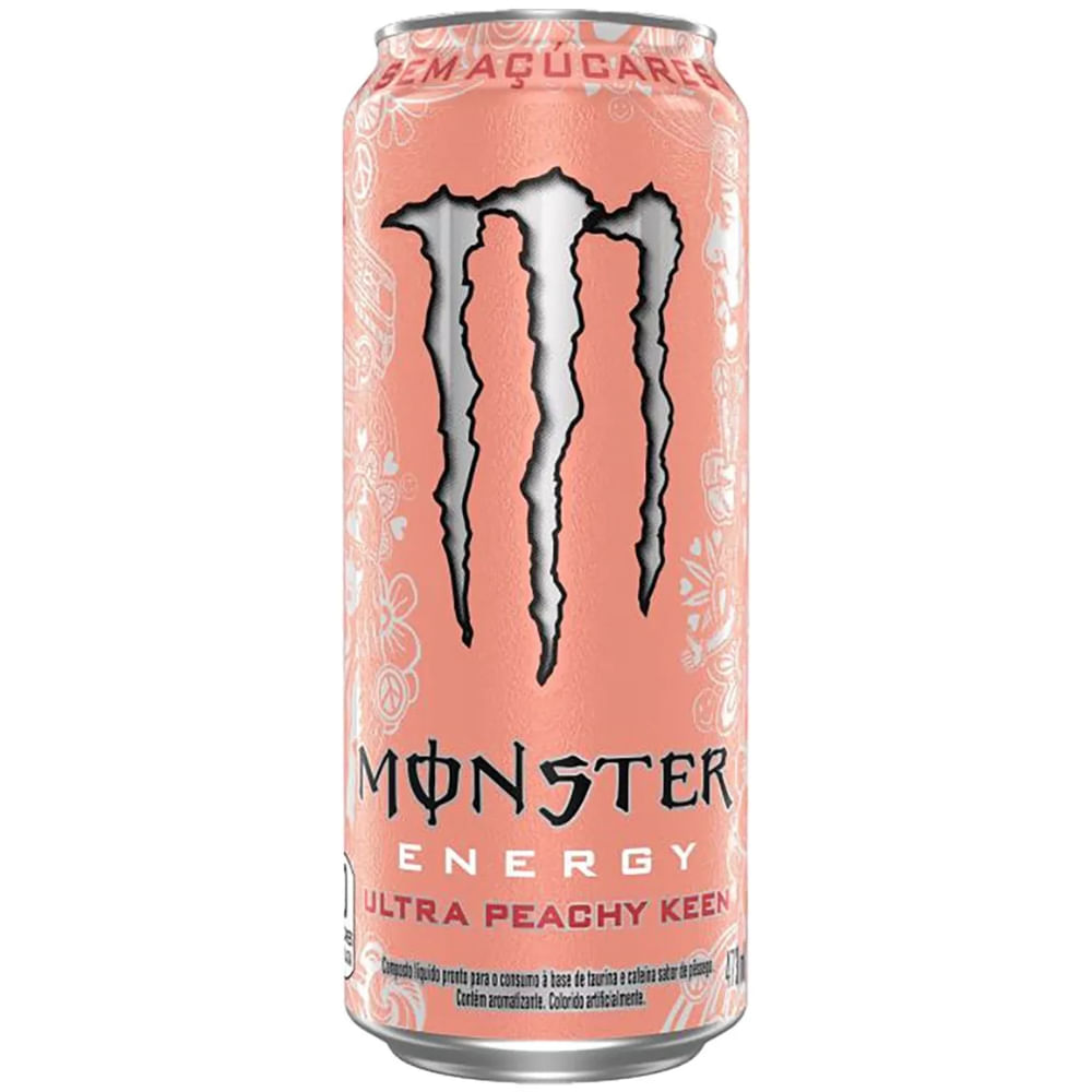 Energético Monster Ultra Peachy Keen Sem Açúcar 473ml