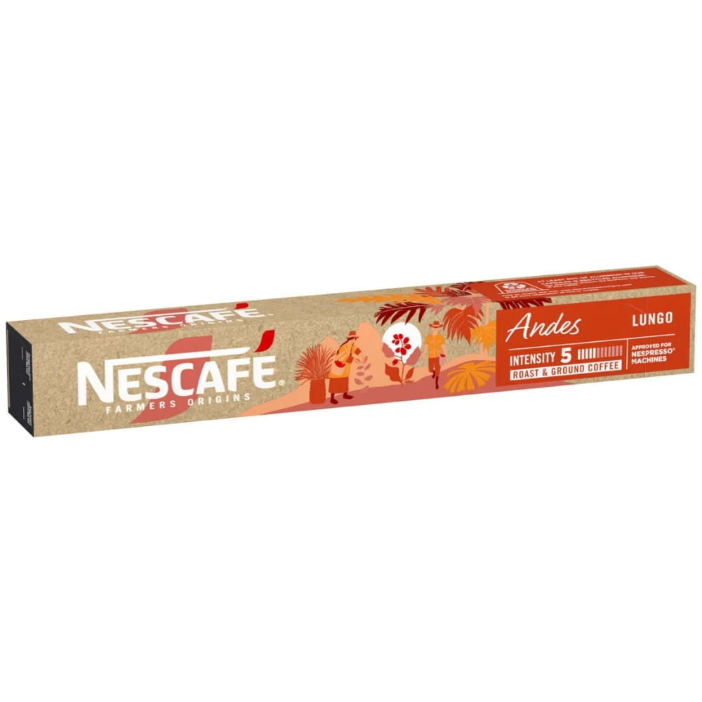 Café Em Cápsula Torrado E Moído Lungo Andes Nescafé Farmers Origins Caixa 44g 10 Unidades