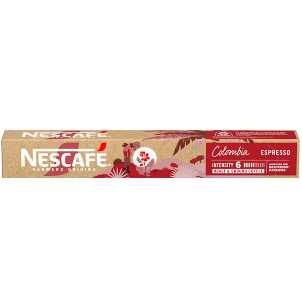 Café Em Cápsula Torrado E Moído Espresso Colômbia Nescafé Farmers Origins Caixa 44g 10 Unidades