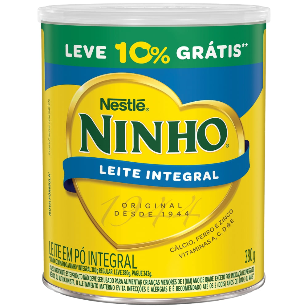 Leite Pó Integral Ninho Lata Leve 380g Pague 342g