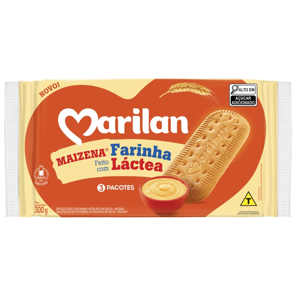 Biscoito Com Farinha Láctea Marilan Maizena Pacote 300g