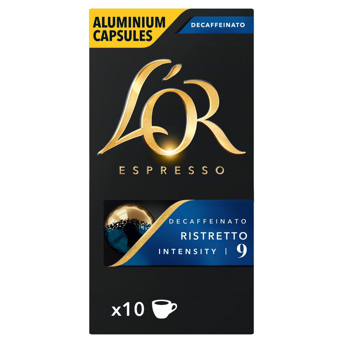 Café Em Cápsula Ristretto Espresso Descafeinado L'Or Caixa 52g 10 Unidades